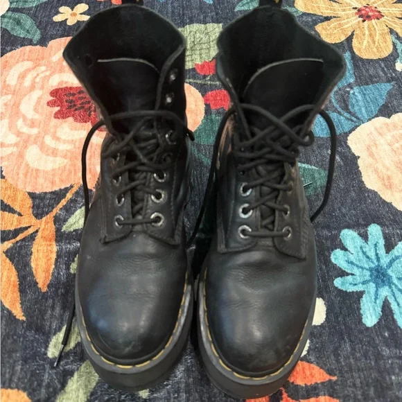Dr. Martens 1460 Pascal Max Black Lace Up Boots Size 8 - Picture 2 of 7